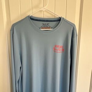 Weatherproof Long Sleeve Shirt - Blue with Red Graphic